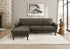 MN-508J24A08    Sofa Lounger, 86" Wide, Upholstered, Chaise Lounge, Dark Brown Leather Look, Walnut Solid Wood Legs, Mid Century, Modern