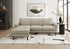 MN-518J24L31    Sofa Lounger, 86" Wide, Upholstered, Chaise Lounge, Light Brown Fabric, Walnut Solid Wood Legs, Mid Century, Modern
