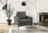 MN-W528J31A02    Chair, 32" Wide, Upholstered, Accent Chair, Dark Grey Leather Look, Black Metal Legs, Contemporary, Modern