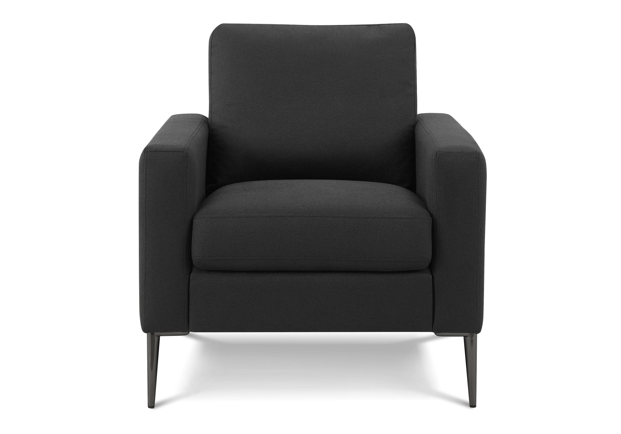 MN-538J31L19    Chair, 32" Wide, Upholstered, Accent Chair, Black Fabric, Black Metal Legs, Contemporary, Modern