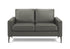 MN-548J32A02    Love Seat, 58" L, Upholstered, Living Room, Dark Grey Leather Look, Black Metal Legs, Contemporary, Modern