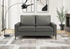 MN-548J32A02    Love Seat, 58" L, Upholstered, Living Room, Dark Grey Leather Look, Black Metal Legs, Contemporary, Modern