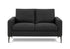 MN-558J32L19    Love Seat, 58" L, Upholstered, Living Room, Black Fabric, Black Metal Legs, Contemporary, Modern