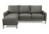 MN-S598J34A02    Sofa Lounger, 85" Wide, Upholstered, Chaise Lounge, Dark Grey Leather Look, Black Metal Legs, Modern, Contemporary