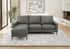 MN-S598J34A02    Sofa Lounger, 85" Wide, Upholstered, Chaise Lounge, Dark Grey Leather Look, Black Metal Legs, Modern, Contemporary