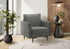 MN-K618K11C18    Chair, 32" Wide, Upholstered, Accent Chair, Dark Grey Fabric, Black Metal Legs