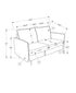 MN-E638K12C18    Love Seat, 58" L, Upholstered, Living Room, Dark Grey Fabric, Black Metal Legs