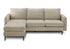 MN-748K14C04  Sofa Lounger, 85" Wide, Upholstered, Chaise Lounge, Beige Fabric, Black Metal Legs