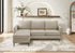 MN-748K14C04  Sofa Lounger, 85" Wide, Upholstered, Chaise Lounge, Beige Fabric, Black Metal Legs