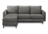 MN-678K14C18    Sofa Lounger, 85" Wide, Upholstered, Chaise Lounge, Grey Fabric, Black Metal Legs