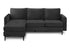 MN-688K14C20    Sofa Lounger, 85" Wide, Upholstered, Chaise Lounge, Black Fabric, Black Metal Legs