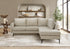 MN-698K15C04    Sofa Sectional, 86" Wide, Upholstered, Beige Fabric, Black Metal Legs