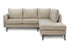 MN-698K15C04    Sofa Sectional, 86" Wide, Upholstered, Beige Fabric, Black Metal Legs