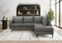 MN-V698K15C18    Sofa Sectional, 86" Wide, Upholstered, Grey Fabric, Black Metal Legs