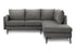 MN-V698K15C18    Sofa Sectional, 86" Wide, Upholstered, Grey Fabric, Black Metal Legs