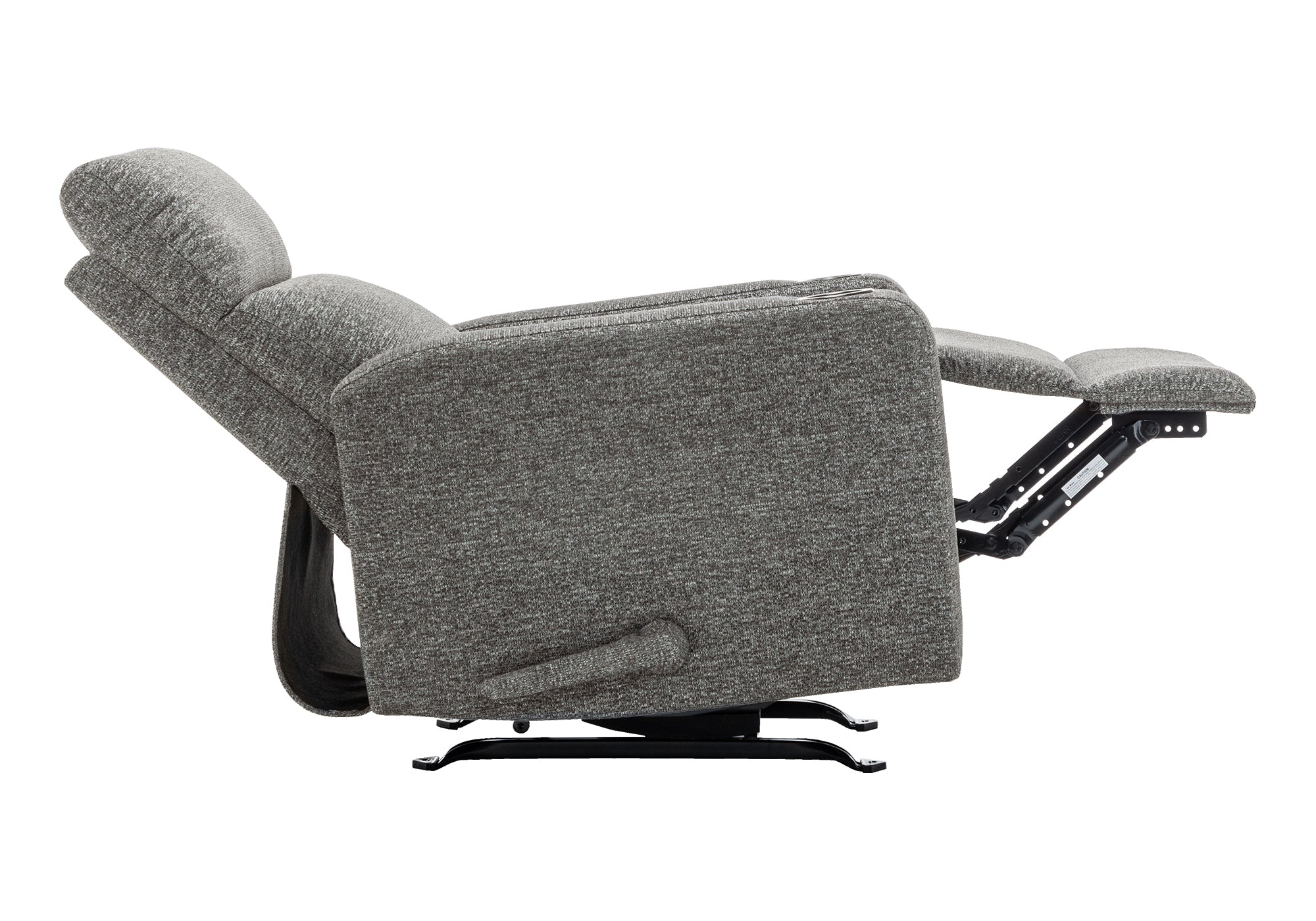 MN-728M11019    Reclining Chair, Small, Upholstered, Manual Rocker, Dark Grey Fabric, Contemporary