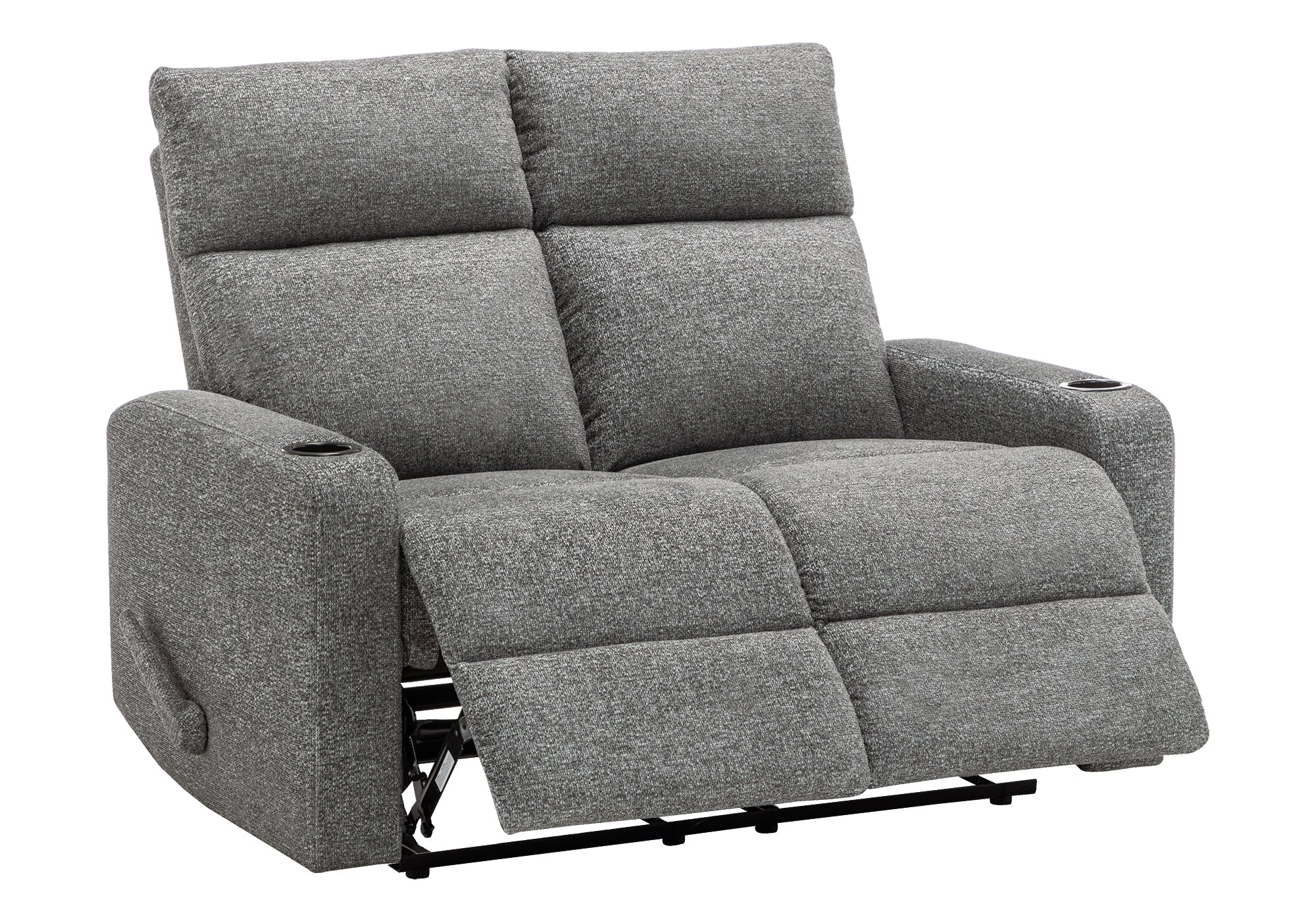 MN-758M12019    Reclining Love Seat, 50" Wide, 2 Seater, Upholstered, Small, Dark Grey Fabric, Contemporary