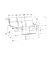 MN-808M13070    Reclining Sofa, 70" Wide, 3 Seater, Small, Manual Recliner, Grey Leather-look, Contemporary, Modern