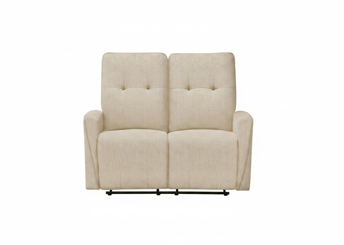 MN-838P12106    Reclining Love Seat, Power Recliner, 2 Seater, 50" Wide, Small, Usb Port Included, Upholstered, Beige Fabric, Contemporary, Modern