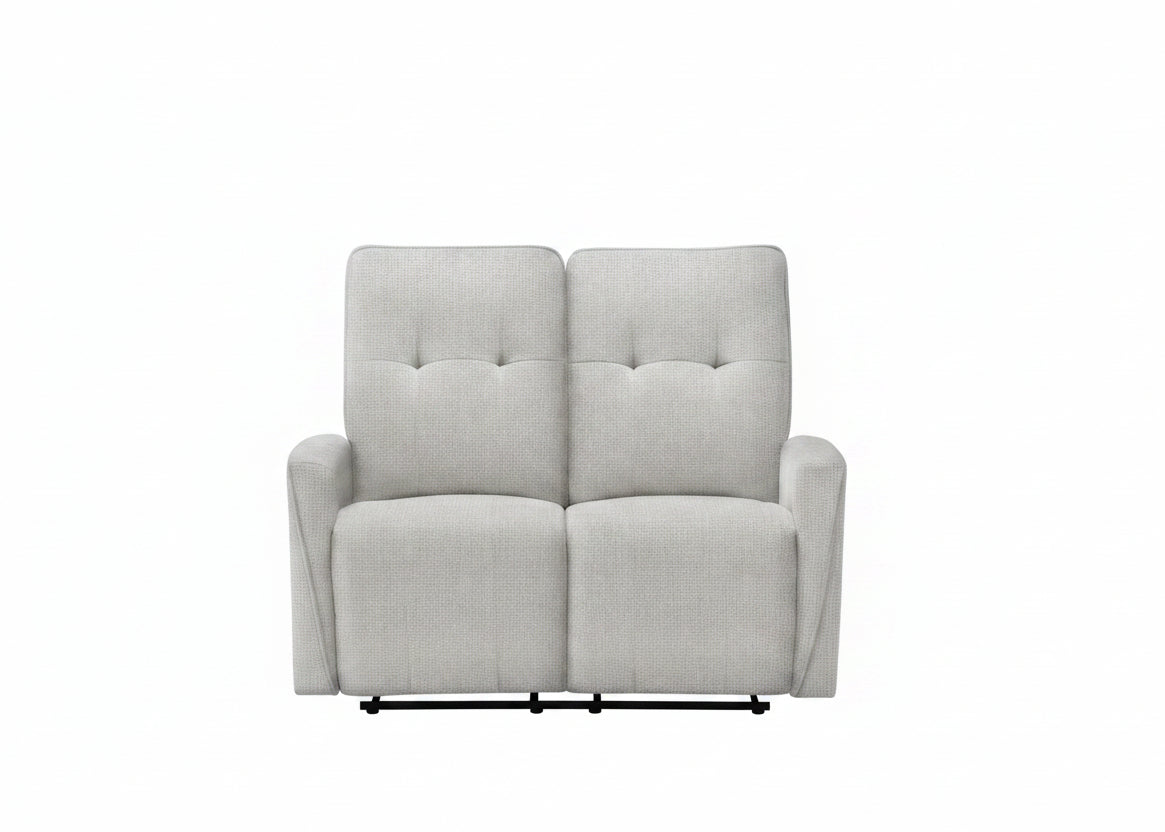 MN-848P12451    Reclining Love Seat, Power Recliner, 2 Seater, 50" Wide, Small, Light Grey Fabric, Contemporary
