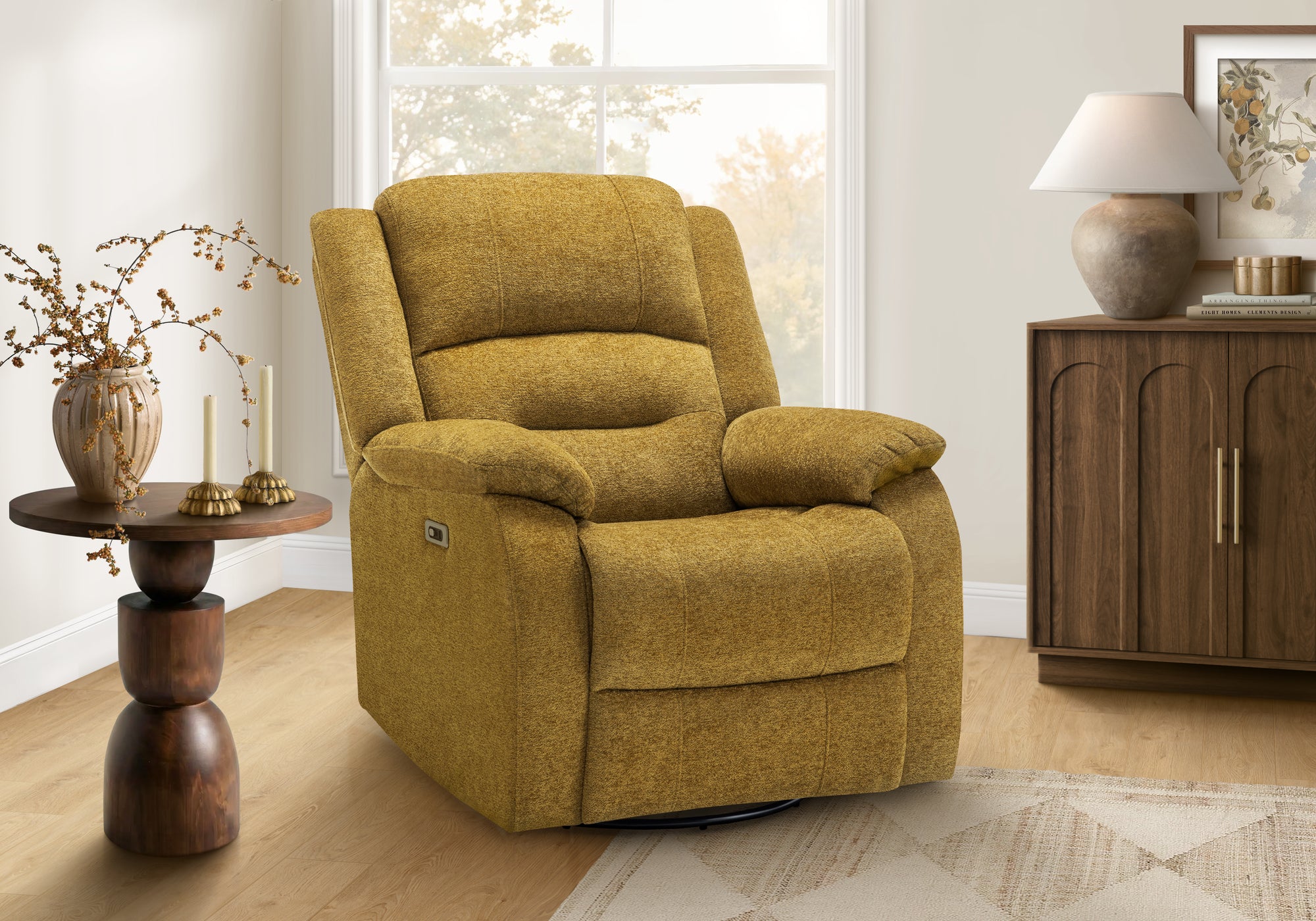 MN-L878P21408    Reclining Chair, Usb Ports Included, Large, Upholstered, Transitional
