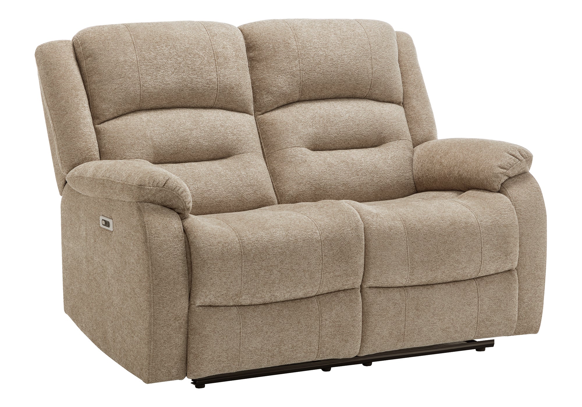 MN-L908P22406    Reclining Love Seat, Power Recliner, 2 Seater, 50" Wide, Small, Usb Port Included, Upholstered, Beige Fabric, Transitional
