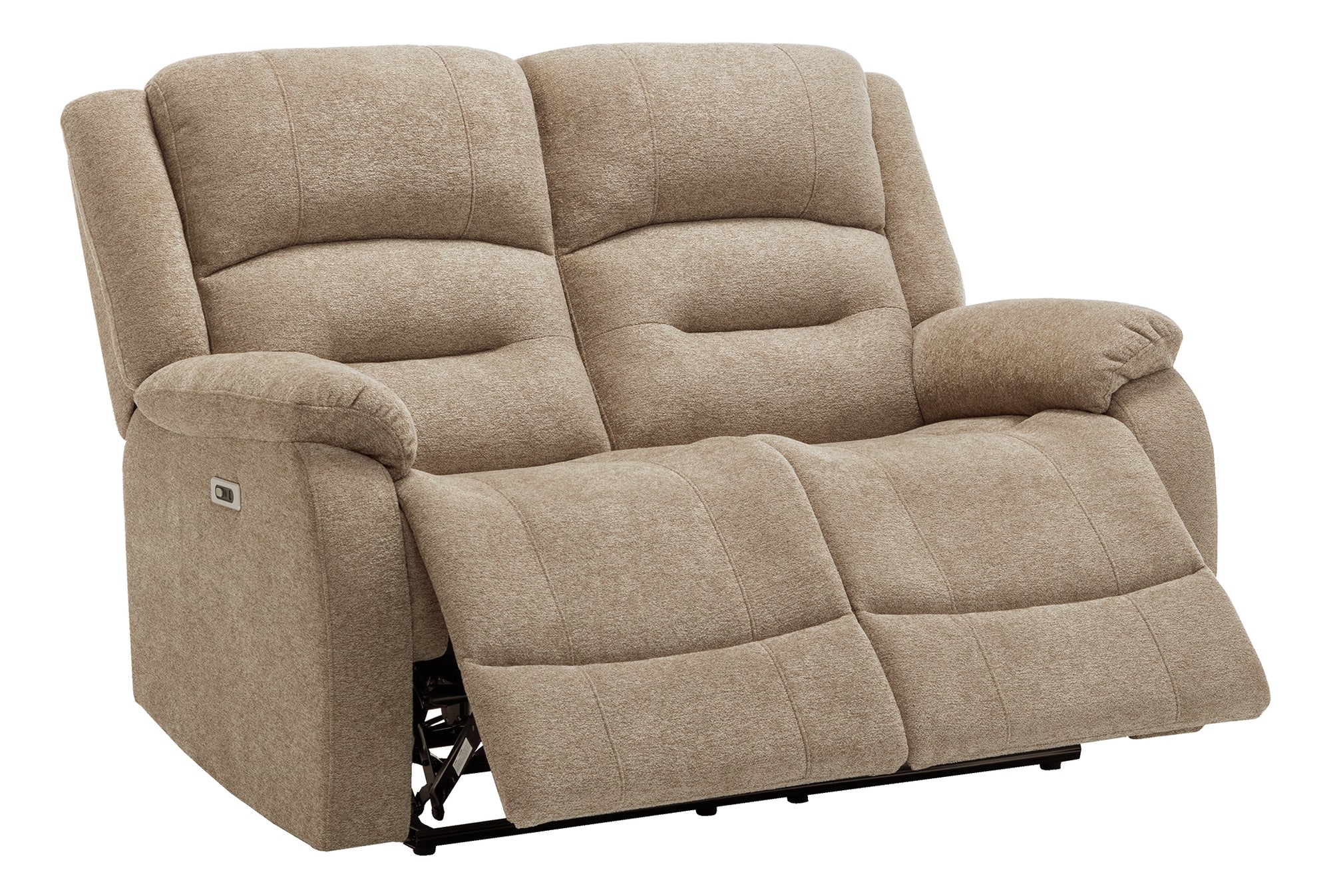 MN-L908P22406    Reclining Love Seat, Power Recliner, 2 Seater, 50" Wide, Small, Usb Port Included, Upholstered, Beige Fabric, Transitional