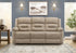 MN-938P23406    Reclining Sofa, 3 Seater, 70" Wide, Power Recliner, Small, Usb Port Included, Beige Fabric, Transitional