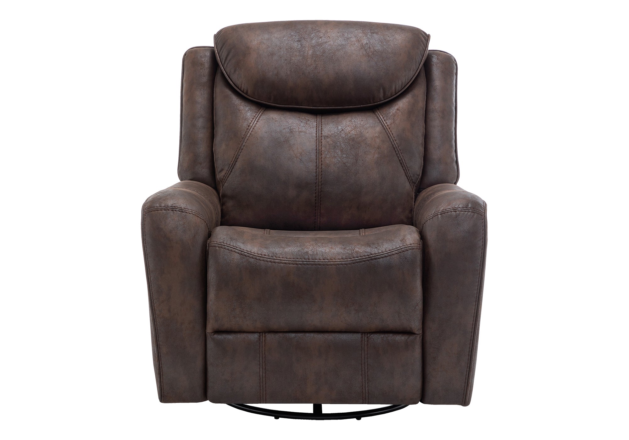 MN-C948P31061    Reclining Chair, Power Recliner, 37" Wide, Glider, Swivel, Faux Leather, Usb Ports Included, Brown Leather-look, Transitional