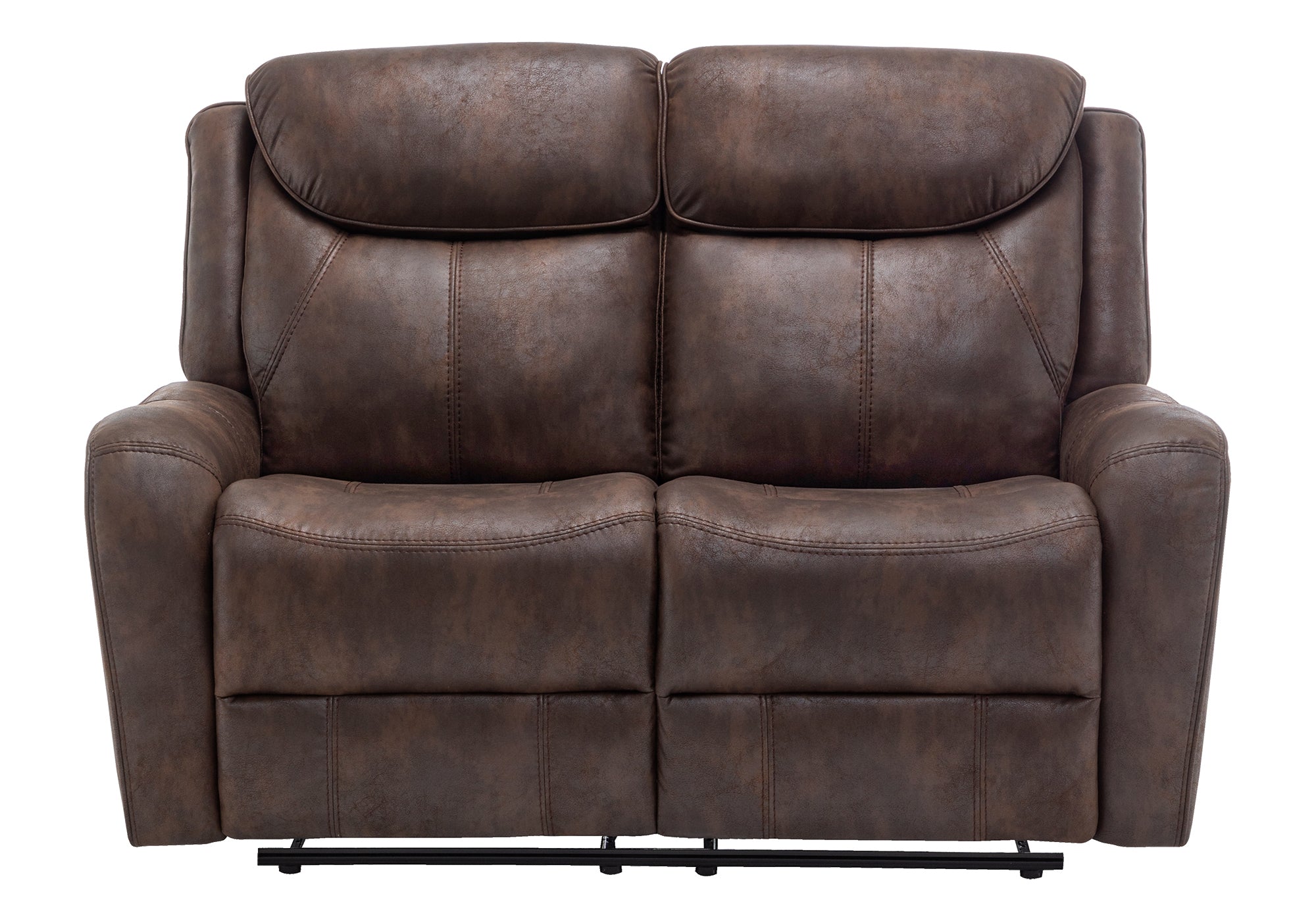 MN-978P32061    Reclining Love Seat, Power Recliner, 2 Seater, 60" Wide, Large, Upholstered, Usb Port Included, Brown Leather-look, Transitional