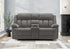 MN-128P42453    Reclining Love Seat, Power Recliner, 2 Seater, 63" Wide, Upholstered, Light Grey Fabric, Transitional