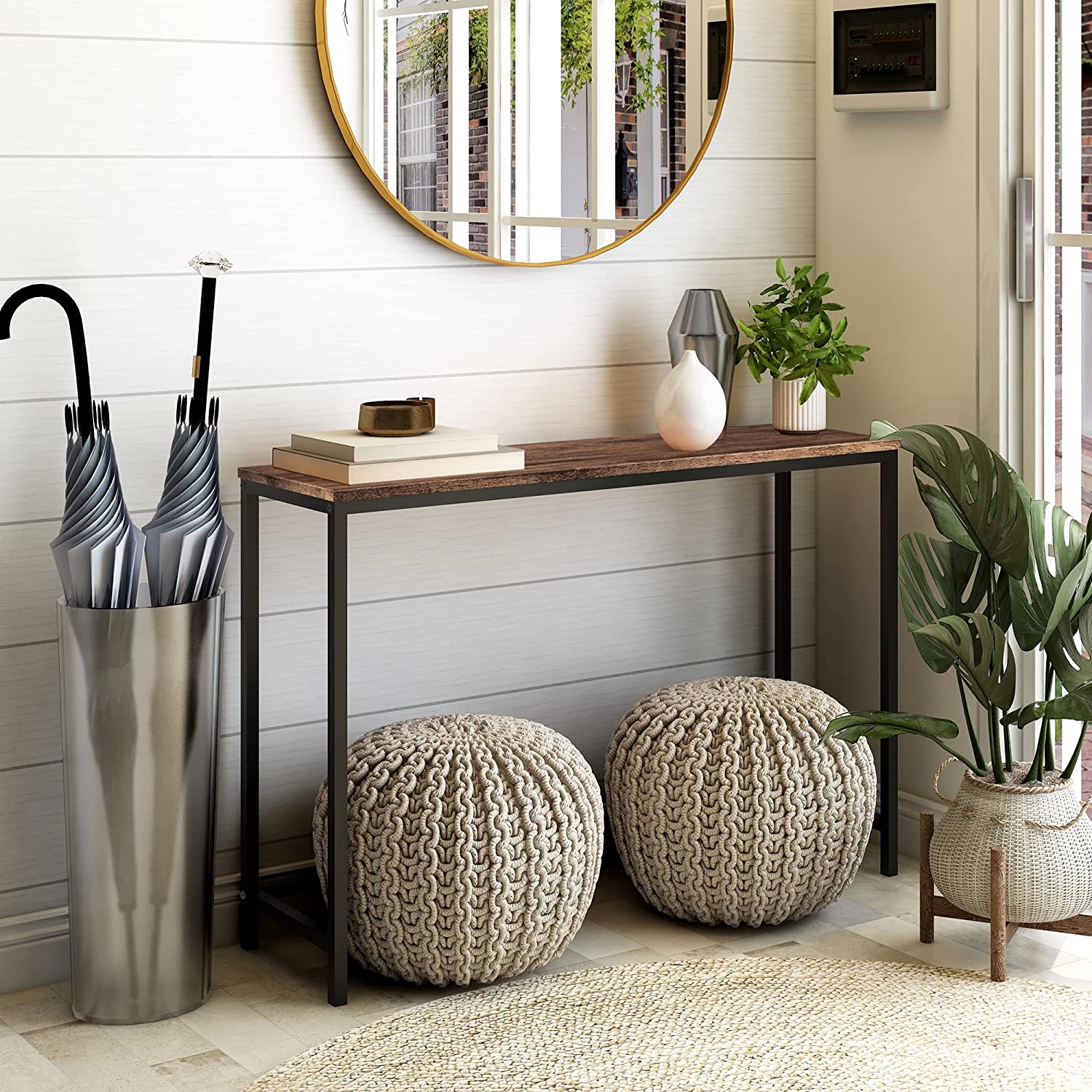 Console Table Rustic Brown Top - JL Console BR