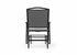 JL-0420 Patio Chair, Grey Wicker, Glider, Black Metal Frame, Outdoor