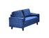 MZ-BORDEAUX Love Seat, Blue, Velvet, Black Legs
