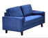 MZ-BORDEAUX Love Seat, Blue, Velvet, Black Legs