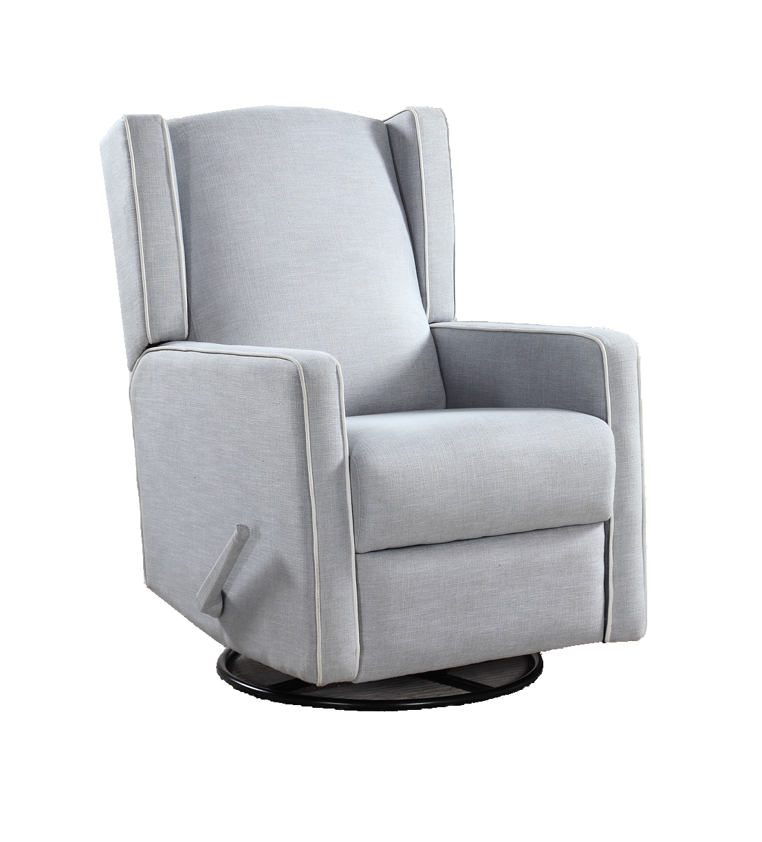 "770" Recliner, Swivel, Glider, Grey, Fabric, White Piping