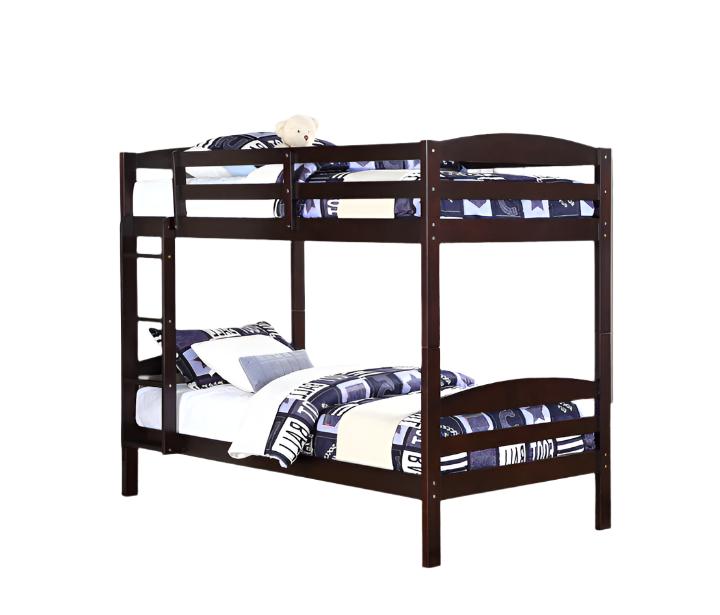 B-124 Bunk Bed, Espresso, Single / Single, Wood