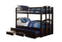 B-1840 Bunk Bed, Espresso, Single / Single, Pullout Trundle, 3 Pullout Storage Drawers