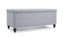 JL-54 Storage Bench, Grey, 41" Wide, Polyester Fabric, Decorative Studs