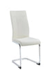 T-1448 | C-1878 Dining Set, 7 Pc, 63" Table + 6 White Chairs, Chrome Steel Table Legs, Glass Top