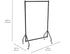 JL Clothes Rack, 36" Wide, Black, Metal, 4 Castors