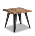 MZ-DONALD End Table, Square, Live Edge, Brown Top, Black Metal Legs