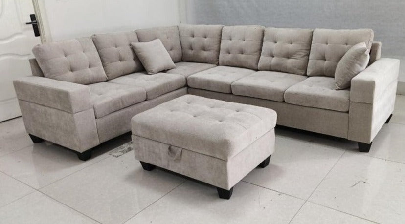 Sectional Sofa - Beige Fabric - BOL Emerson