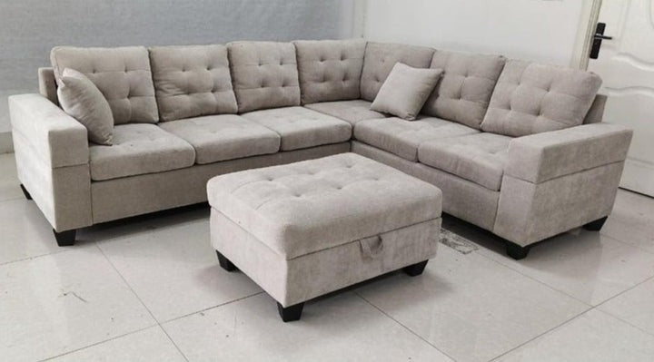 Sectional Sofa - Beige Fabric - BOL Emerson