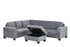 "EMERSON" Sectional Sofa, 106" Wide, Grey Fabric, Storage Ottoman, Reversible
