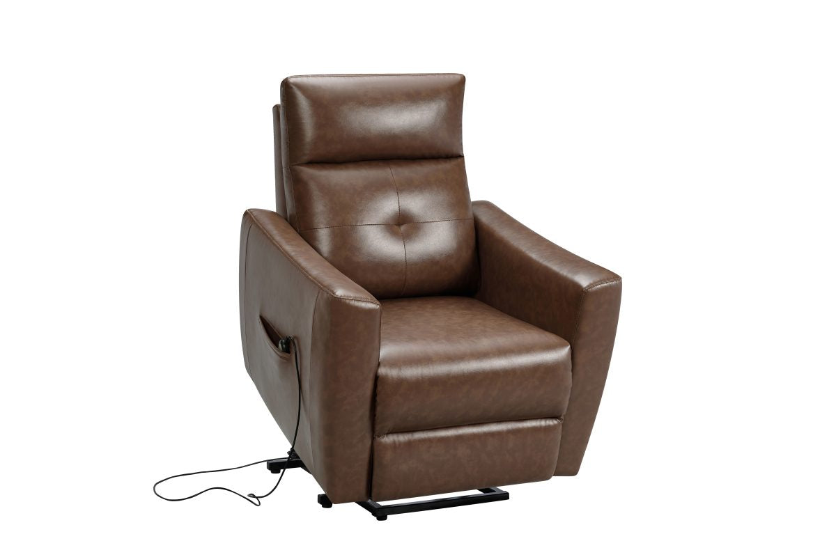 TUS-1032 Power Recliner, Lift Chair, Brown, Faux Leather