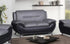 "FELIX" Black + Grey, Sofa, Love Seat or Chair, Black, Faux Leather, Chrome Legs