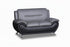 BOL "FELIX" Loveseat, Black and Grey, Faux Leather, Chrome Legs