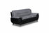 BOL "FELIX" Sofa, Black + Grey, Faux Leather, Chrome Legs