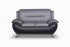 BOL "FELIX" Loveseat, Black and Grey, Faux Leather, Chrome Legs